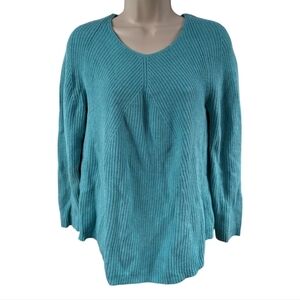 J. Jill Scoop Neck Ribbed Sweater Sz S Petite